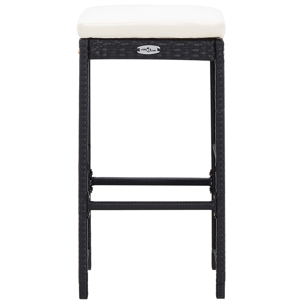 Set Bar da Giardino 9 z pz in Polyrattan Nero